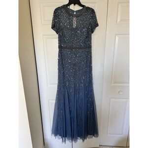 slim fit dress slacks Adrianna Papell One Shoulder Beaded Gown - Blush main image 0